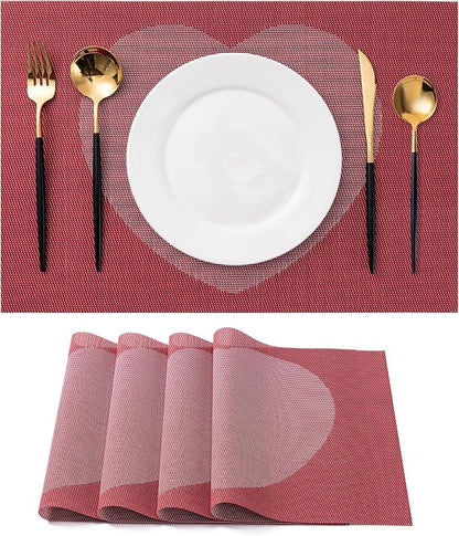 Placemats Set of 4 Washable Indoor | Outdoor Vinyl Place Mats by CADONO