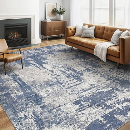 Area Rug Living Room Rugs: 5x7 Washable Large Abstract Modern Soft Stain by LOONGRUG