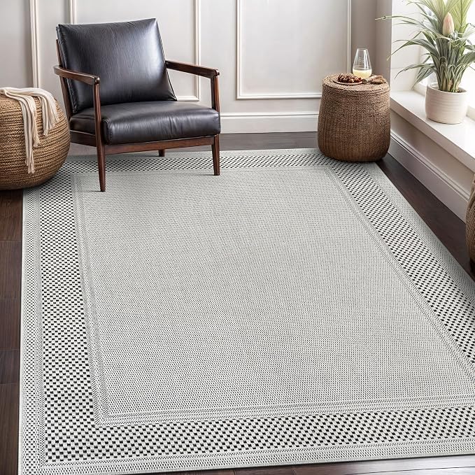 CAMILSON Easy Jute Rug 5x7, Indoor Outdoor Off-White Color Fiber Area Rugs by CAMILSONIndoorOutdoorAreaRugs