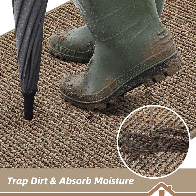BEQHAUSE Dirt Trapper Door Mat 48" x 72", Non-Slip Washable Doormats Entrance - Image 3