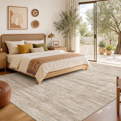 Nakagishi 6X8 Area Rugs Living Room: Washable Large Vintage Rug Neutral - Image 6