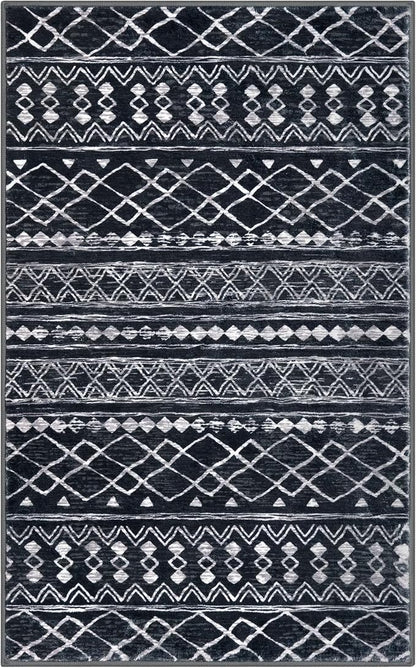 KUTA Moroccan Boho Entryway Rug, 2x3 Black Entrance Small Area Rug Non-Slip - Image 8