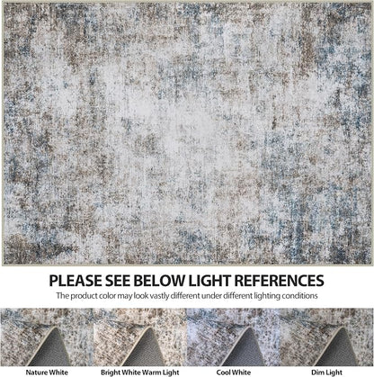 8x10 Area Rugs for Living Room Rug Washable: Abstract Large Rug for Dining Room - Image 7