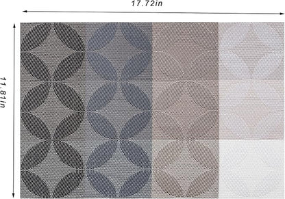 Placemats Set of 6 Washable Indoor | Outdoor Vinyl Place Mats - Image 2