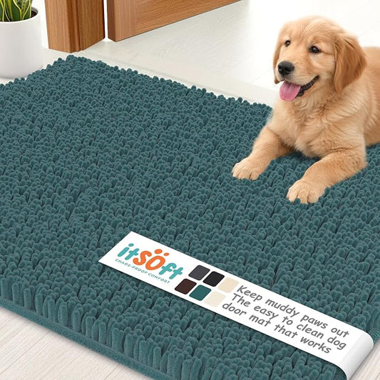 Dog Rugs for Muddy Paws 34x21 | Cleaner Mud Free Floors | Muddy Dogs Mats for by ITSOFT