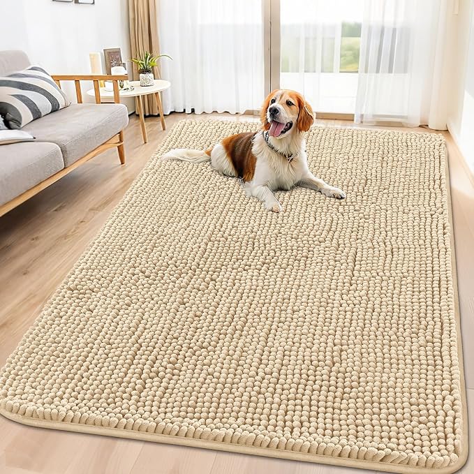 Smiry Dog Door Mat for Muddy Paws 70x32, Absorbent Dirt Trapper, Non-Slip by Smiry
