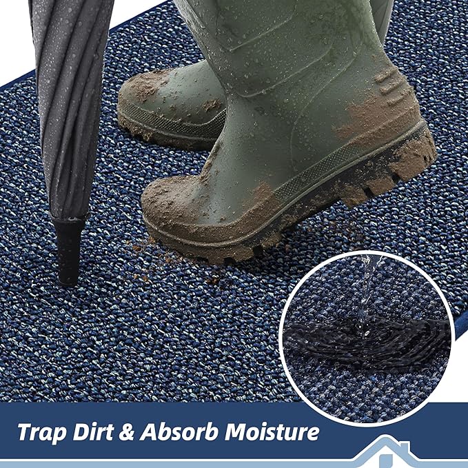 BEQHAUSE Dirt Trapper Door Mat 24" x 36", Non-Slip Washable Doormats Entrance - Image 3