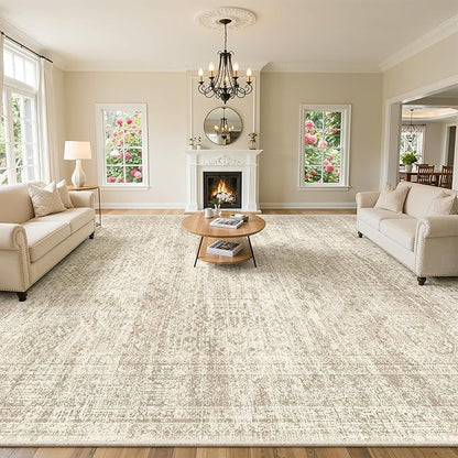 Soalmost 10x14 Area Rugs for Living Room, Non Slip Machine Washable Vintage Rugs by Soalmost