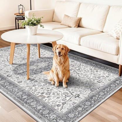 Hallway 4x8 Washable Runner Rug: Oriental Stain Resistant Entryway Kitchen Rug - Image 4