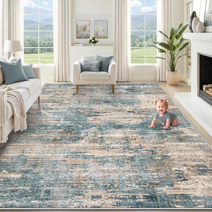XLUEZ 9x12 Area Rug for Living Room, Washable Modern Abstract Large Area Rug by XLUEZ