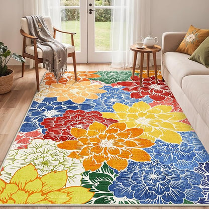 GENIMO Indoor Outdoor Area Rug 4'x6', Machine Washable Rugs - Image 9