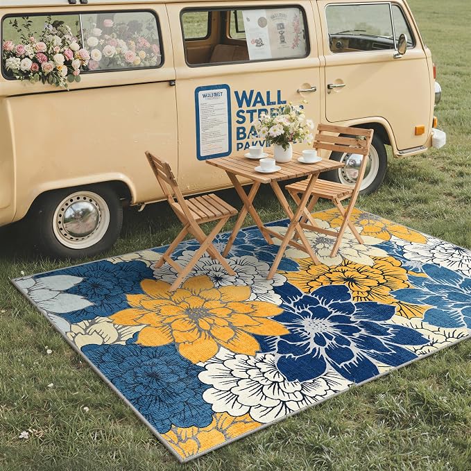 GENIMO Indoor Outdoor Area Rug 4'x6', Machine Washable Rugs - Image 4