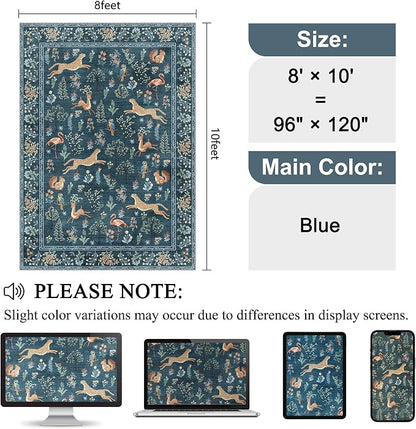 DUKINO 8x10 Rug, Washable Animal Living Room Rug - Image 2