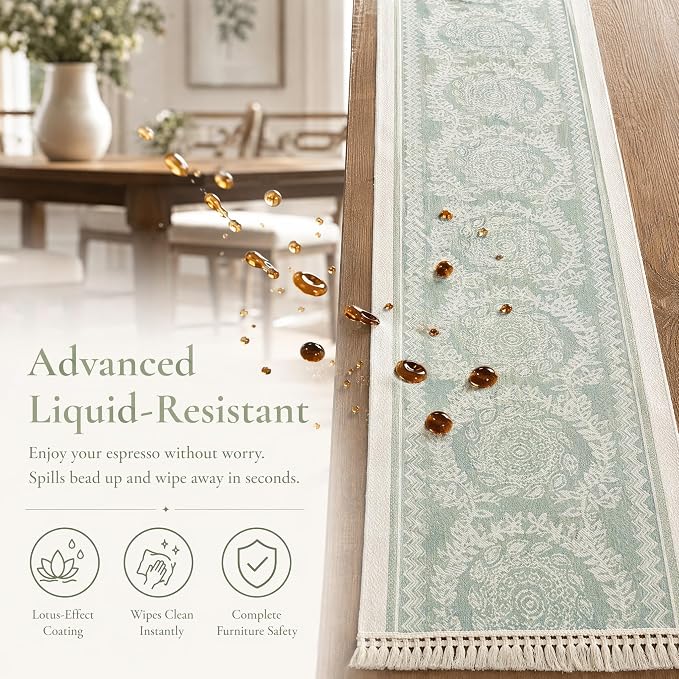 14x119 Medallion Table Runner Waterproof Rustic Farmhouse Macrame | Planning a - Image 2
