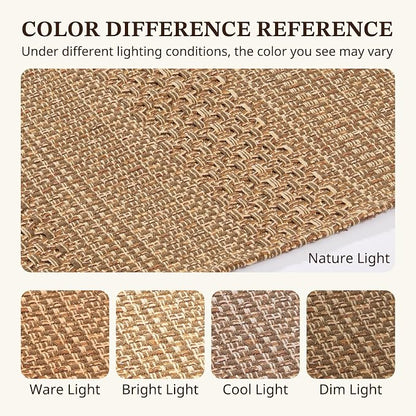 MatEssenz 2x6 Washable Runner Rug, Textured Natural Woven Low-Profile Hallway - Image 9