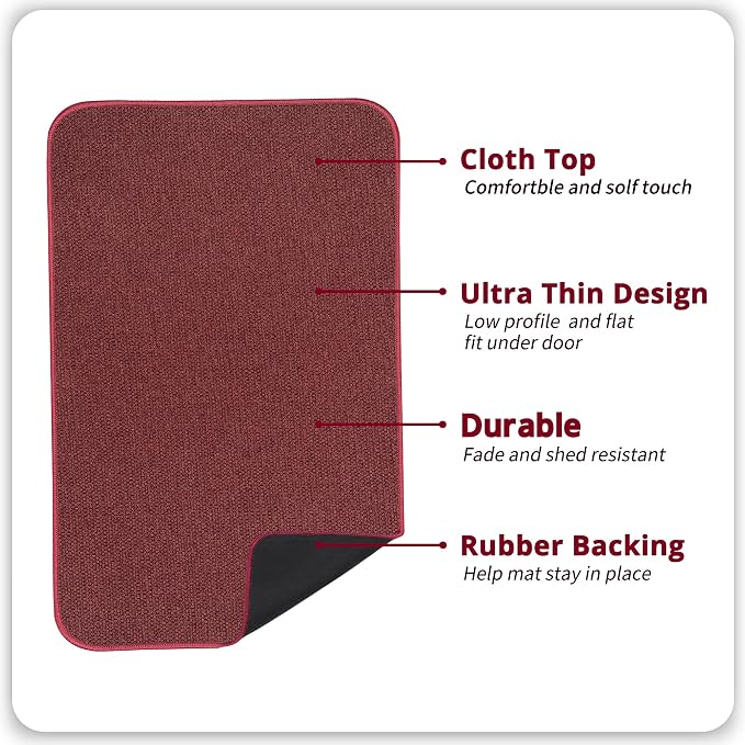 Bath Mat, Ultra Thin Bathroom Rugs, Rubber Bath Mats - Image 2