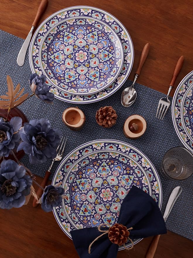 Bico Mandala Kaleidoscope Salad Plates Set of 4, 8.75 Inch Ceramic Dessert - Image 5