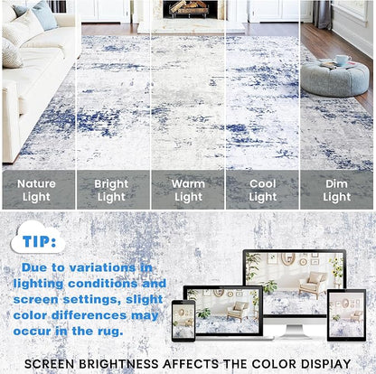 Area Rugs 5x7 Living Room: Large Modern Abstract Washable Rug Soft Anti-Skid - Image 9