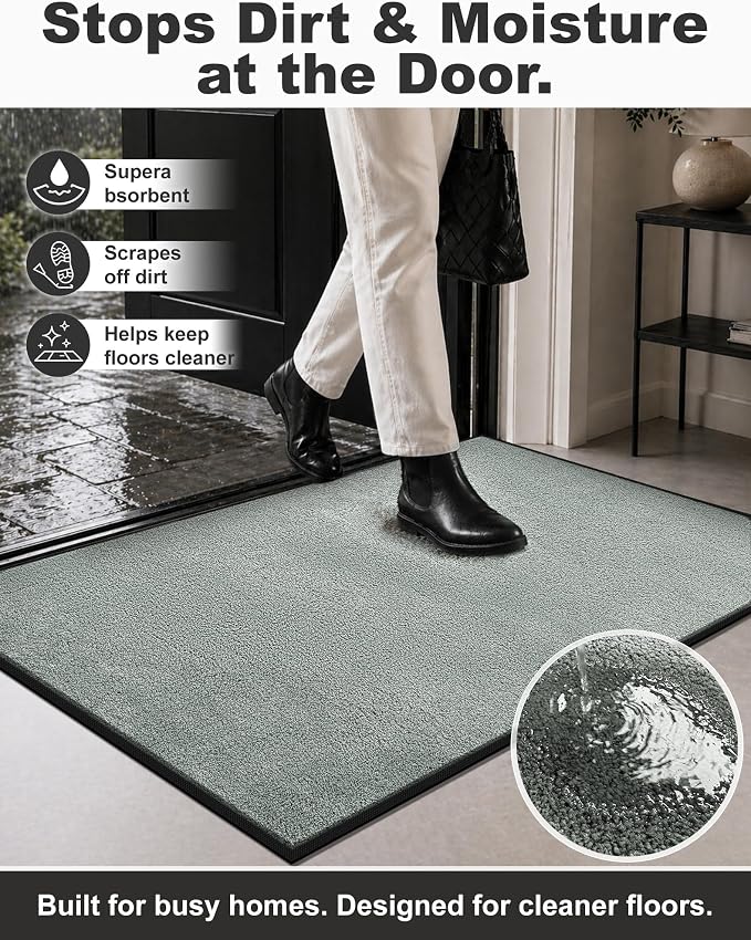 Mibao Super Absorbent Front Door Mat, Non-Slip Washable Indoor Doormats - Image 2