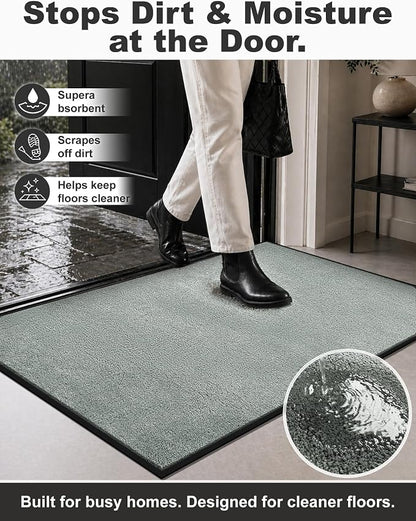 Mibao Super Absorbent Front Door Mat, Non-Slip Washable Indoor Doormats - Image 2