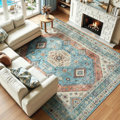 Lofus Vintage Living Room Rugs 8x10, Soft Machine Washable Area Rug - Image 4