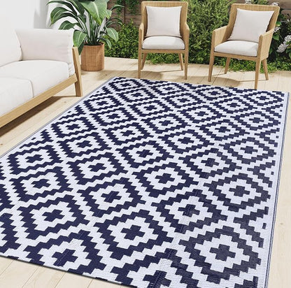 Smiry Waterproof Outdoor Rug 9x12 ft, Reversible Plastic Straw Patio Camping by Smiry
