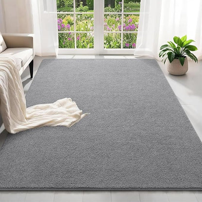 5x7 Feet Grey Area Rugs for Bedroom, Indoor Washable Memory Foam Rug for Living - Image 2