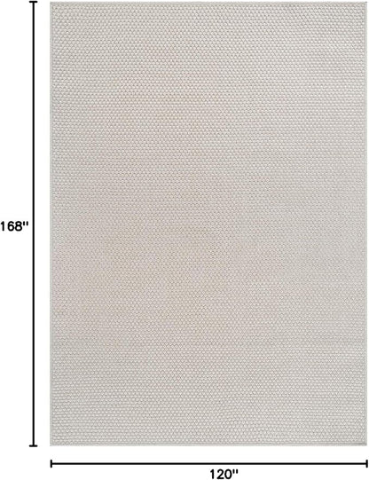 CAMILSON Easy Jute Rug 10x14 Indoor Outdoor Off-White Farmhouse Area Rugs - Image 2
