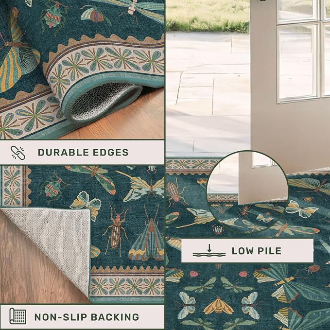 Dark Teal 4x6 Area Rugs for Door Mat Entrance - Image 5