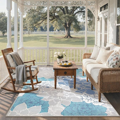 GENIMO Indoor Outdoor Area Rug 6'x9', Machine Washable Rugs - Image 6