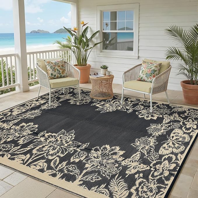 Garvee 5’x8’ Waterproof Patio Outdoor Rug, Outdoor Plastic Straw Rug - Image 8