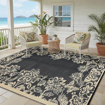 Garvee 5’x8’ Waterproof Patio Outdoor Rug, Outdoor Plastic Straw Rug - Image 8