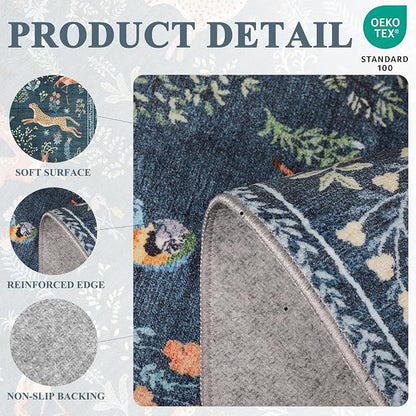 DUKINO 8x10 Rug, Washable Animal Living Room Rug - Image 5