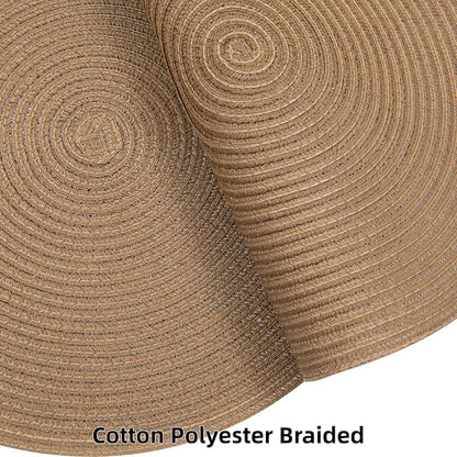 SHACOS Round Braided Placemats Set of 8 Washable 15 inch Round Table Mats Woven - Image 5
