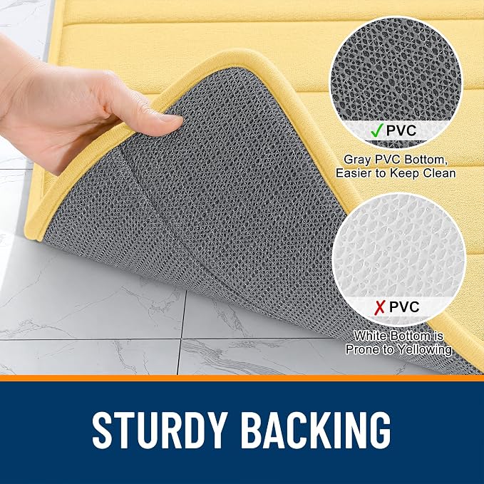 OLANLY Memory Foam Long Bathroom Rugs Runner 59x20, Super Soft Absorbent Bath - Image 7