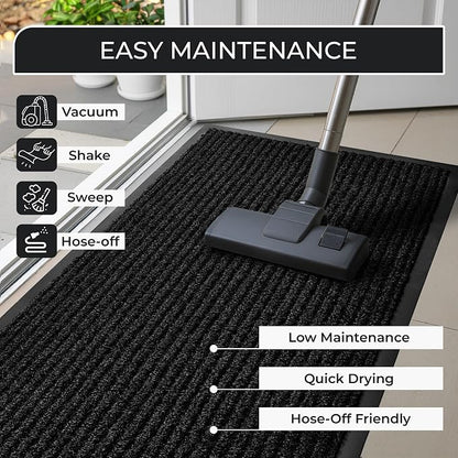 Large Door Mat 3' x 5' Black, Heavy Duty Commercial Floor Mat, Industrial Floor - Image 8