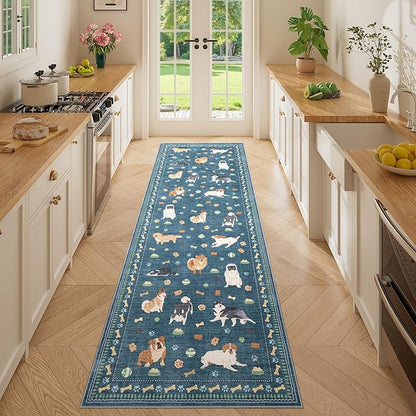DUKINO 2x6 Washable Runner Rug for Hallway, Non Slip Animal Dog Kitchen Rug by DUKINO