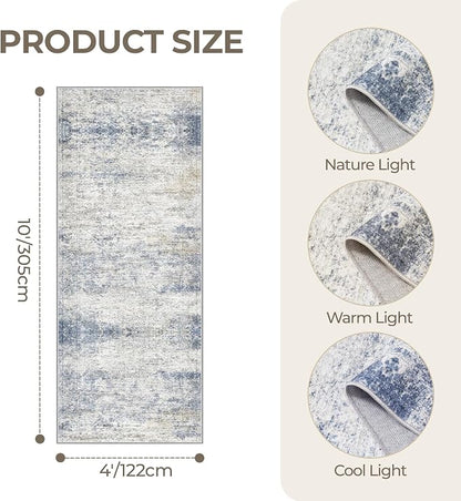 4x10 Runner Rug, Washable Hallway Rug - Image 2