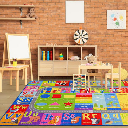 Kids Rug for Playroom Classroom, ABC Alphabet Numbers Play Toddlers Rugs - Image 2