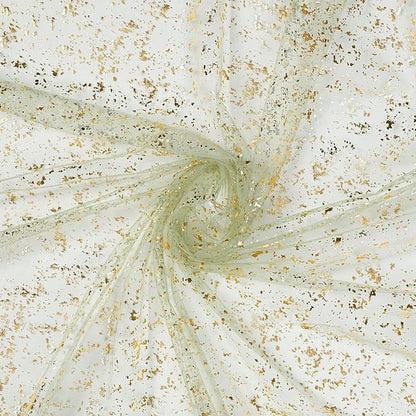 Artoid Mode Sage Green Gold Gauze Table Runner 120 Inch 10FT, Glitter Metallic - Image 5