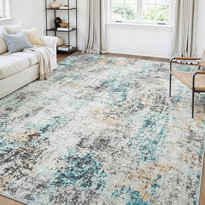 Area Rugs 6x9 Living Room: Large Soft Washable Rug Modern Abstract Anti-Skid by GENTDRIZZ