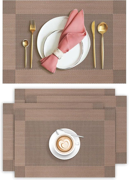 Aofmee Placemats Set of 4, Heat Resistant Place Mats, Washable Durable PVC by Aofmee