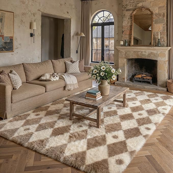 PureCozy Brown 9x12 Area Rug for Living Room Washable Non Slip Neutral Soft - Image 3