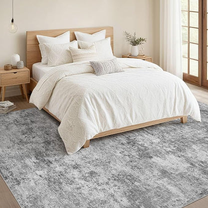 Nakagishi 7x9 Area Rugs Living Room: Washable Abstract Large Neutral Soft Rug - Image 4
