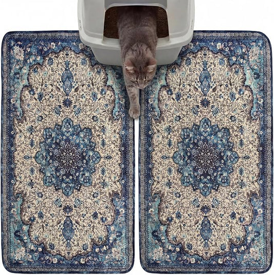 Hompet Cat Litter Mat 2 Pack, 19x30 Machine Washable Trapping Mats by Hompet