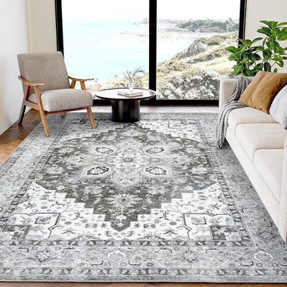 AMADA HOMEFURNISHING 5x7 Area Rugs, Washable Living Room Rug Low-Profile by AMADAHOMEFURNISHING