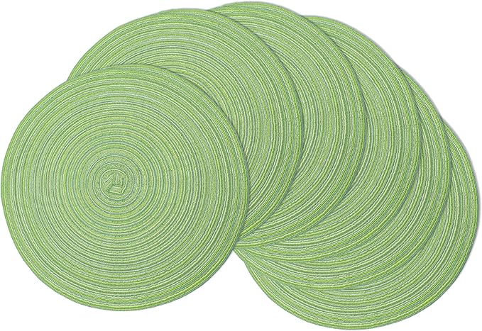 MIAOMIAO Round Placemats Set of 6 Woven Braided Place Mats | 14.5 Inch Cotton by Unknown