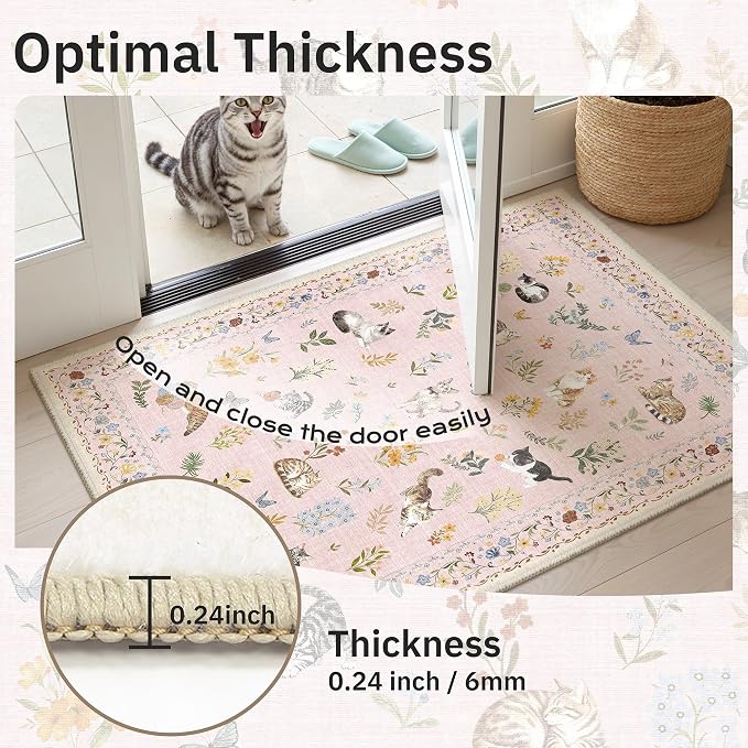 Soalmost Cat 8x10 Pink Area Rugs - Image 9
