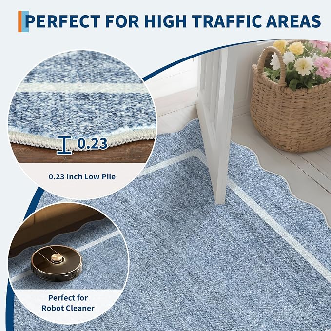 GarveeHome Scalloped 3x5 Washable Rug - Image 5