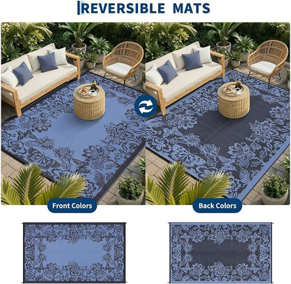 Garvee 5’x8’ Waterproof Patio Outdoor Rug, Outdoor Plastic Straw Rug - Image 4
